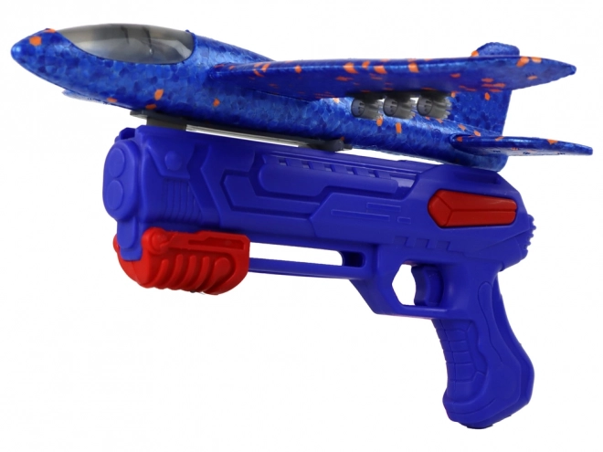 Belletjesblasende Pistol Vliegtuig Blauw