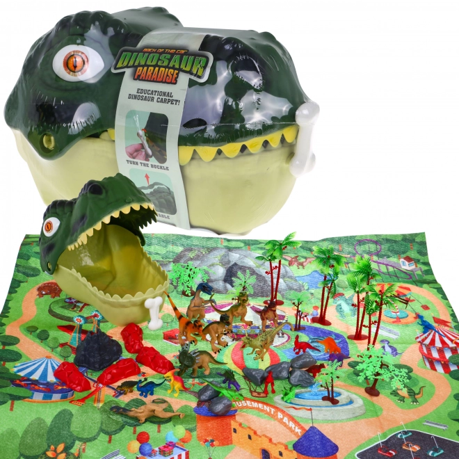 "Dino Wereld" set van figuren voor kinderen 3+ Dinosauruskop + landschap basis