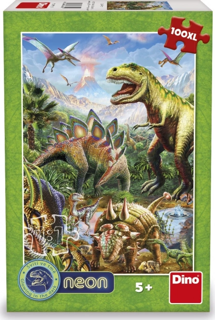 Lichtgevende puzzel wereld van dinosaurussen 100 XL stukken
