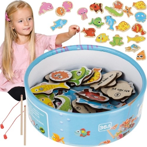 Houten magnetisch visspel, 25 delen