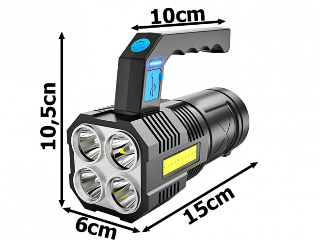 Oplaadbare LED zaklamp 2-in-1 voor militaire en politie doeleinden