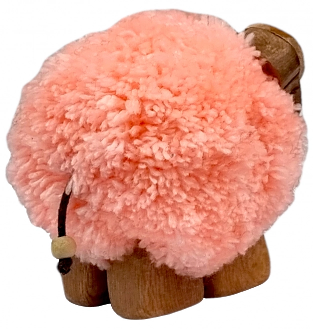 Houten figuur met pompon - varken