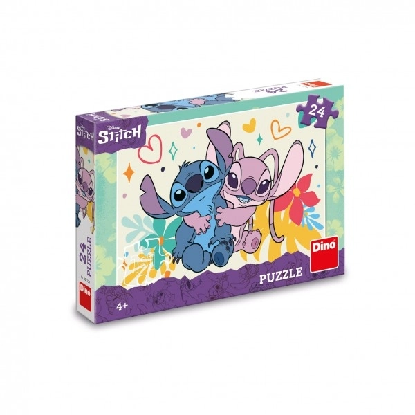 Dino puzzel Stitch en Angel 24 stukjes