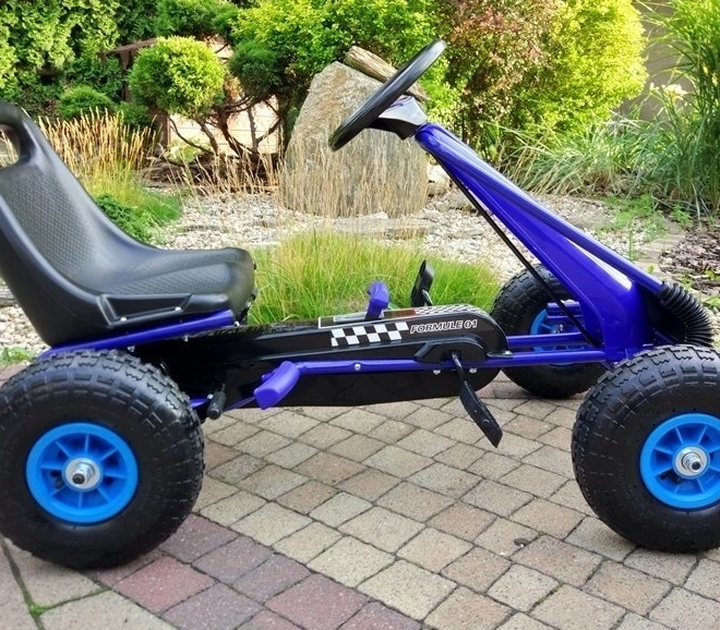 Trapper luchtkart + Opblaasbare banden + Verstelbare stoel – Blauw