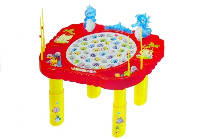 Speel de visvangst met kleurrijke tafel