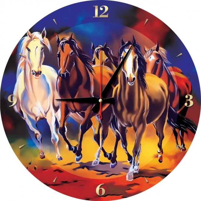 Puzzelklok Paarden 570 stukjes met frame