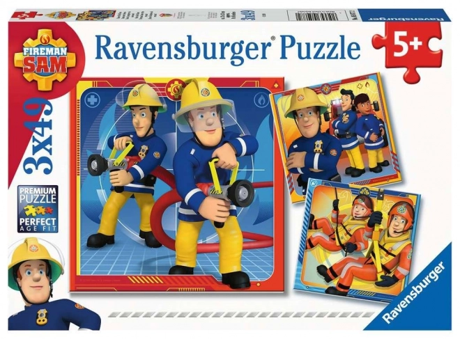 Ravensburger puzzel Brandweerman Sam aan de redding 3x49 stukjes