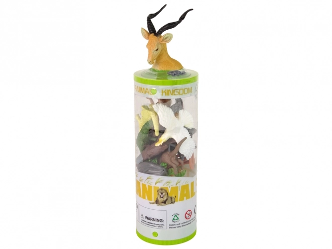 Set Australische Dieren Beeldjes 12st. Accessoires in buis
