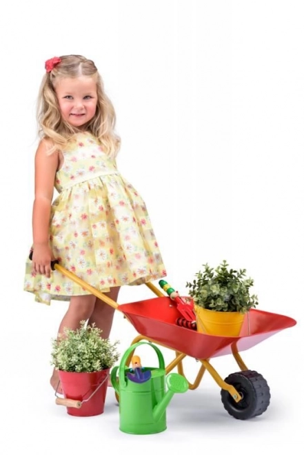 Kinder metalen kruiwagen rood Woody