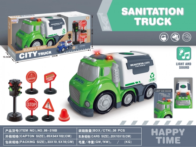 Woopie City Truck Vuilniswagen Geluids- en Lichteffecten