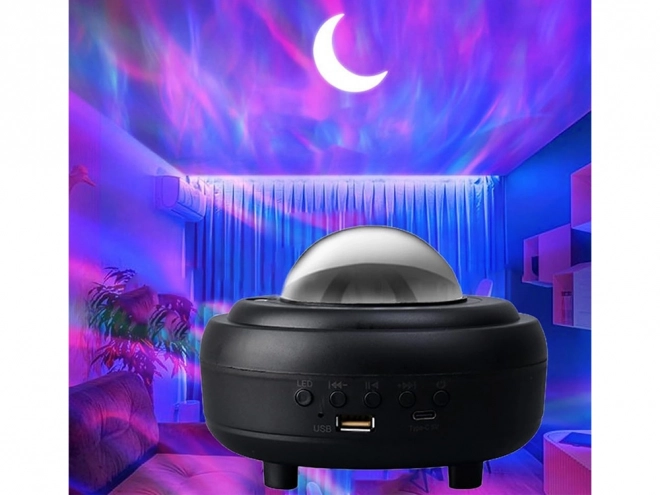 Nachtelijke aurora lichtprojector met bluetooth luidspreker