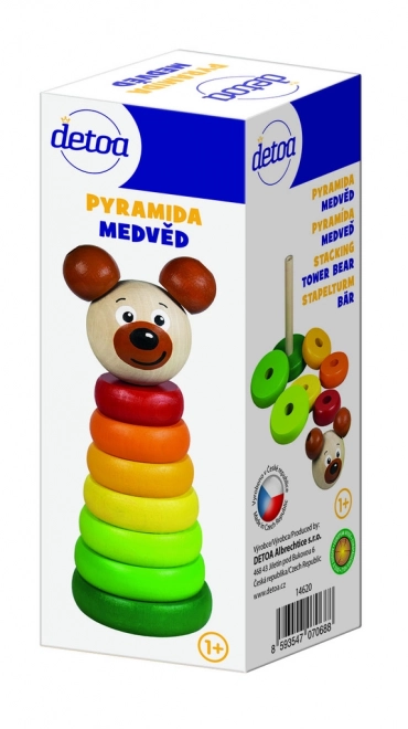 Houten piramide met beer