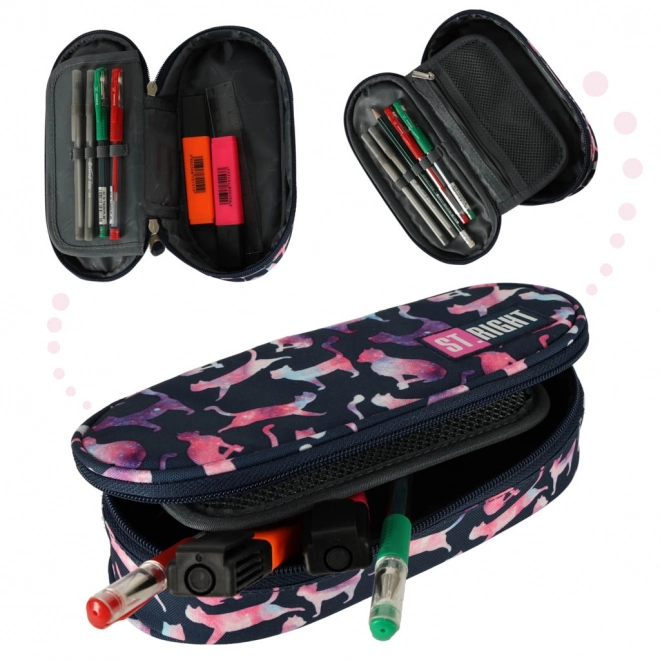 BAMBINO stevige etui met klep katten