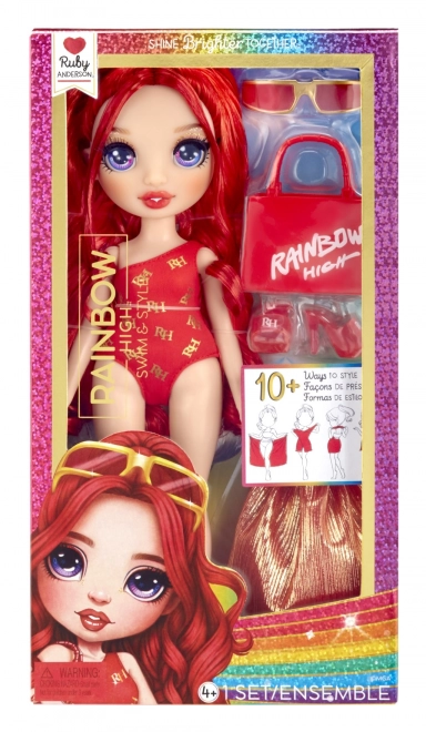 Rainbow High stijlvolle drijvende pop Ruby Red