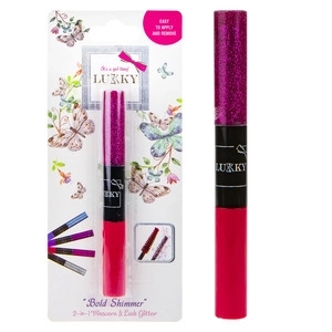 Lukky 2-in-1 mascara en glitter voor wimpers, rood