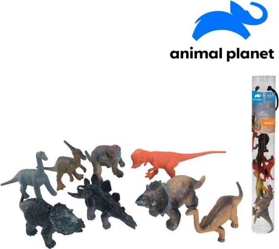 Dieren - dinosaurussen in een buis 8 stuks