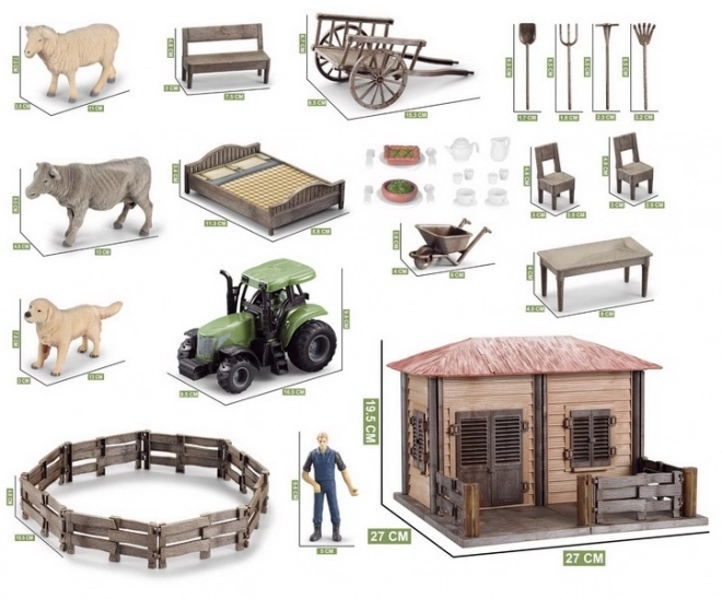 Boerderij met tractor + accessoires