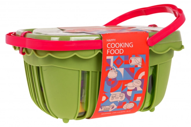 Picknickmand met fruit en groente voor kinderen