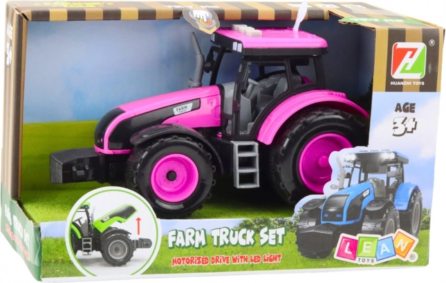 Roze batterijtractor met lichten en geluiden