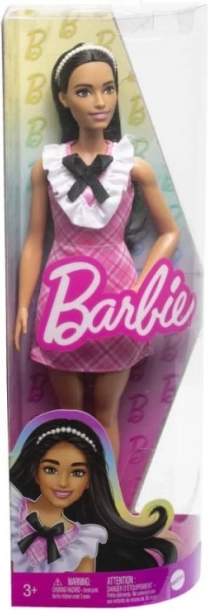 Barbie Fashionistas pop in roze geruite jurk