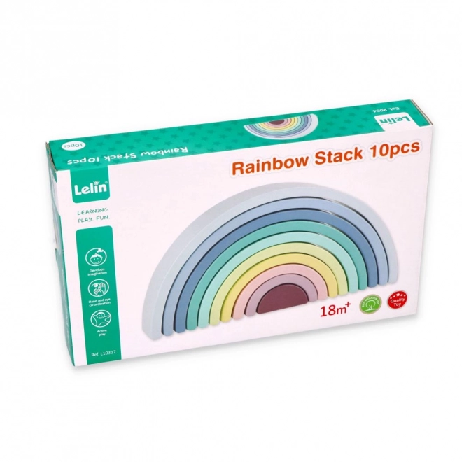 Houten regenboogpuzzel