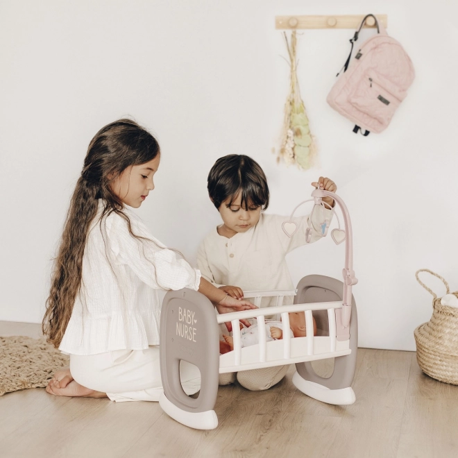 Smoby Baby Nurse wieg met mobiel voor poppen