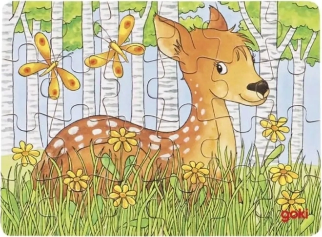 Goki houten puzzel Bosdieren – reekalf, 24 stukjes