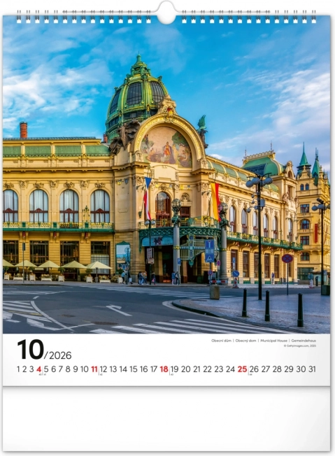 Wandkalender Praag 2026