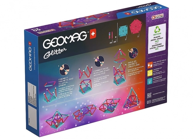 Magnetische bouwset GEOMAG Glitter 60 stukjes