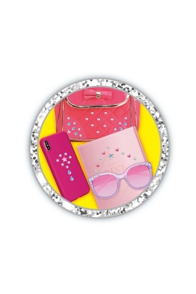 Glanzende steentjes niet alleen voor in het haar met applicator, plastic 6x12cm, met accessoires in doos 22x18,5x4,5cm