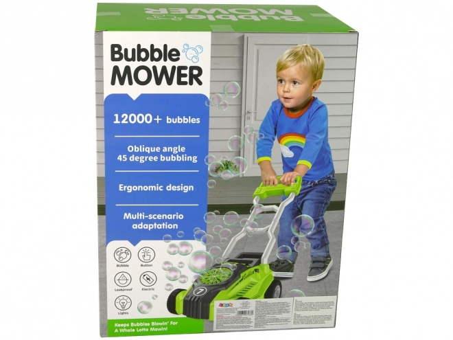 Groene kinder-bubbelmaaier