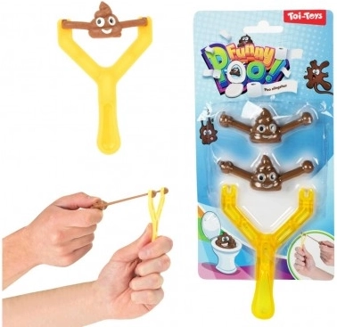 Lanceerslinger met poep-emoji voor kinderen