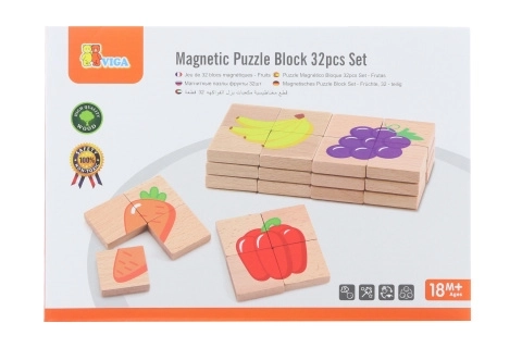 Houten magnetische puzzel - fruit
