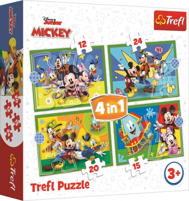 Puzzel 4v1 Mickey tussen vrienden