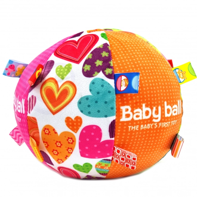 Zachte bal voor baby's met labels en geluiden