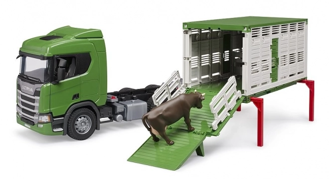 Bruder Dierentransporter Scania met koeienfiguur