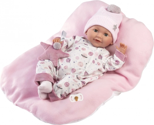 Knipperende realistische babypop Llorens met geluiden 42 cm