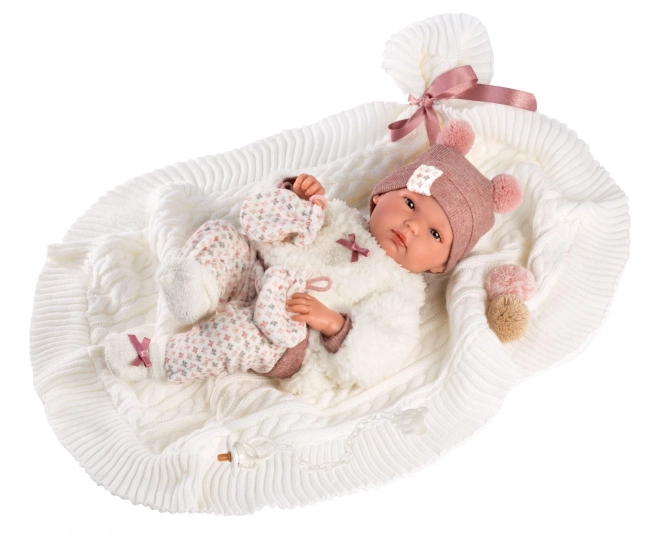 Llorens 63576 NEW BORN MEISJE - realistische baby pop met volledig vinyl lichaam - 35 cm