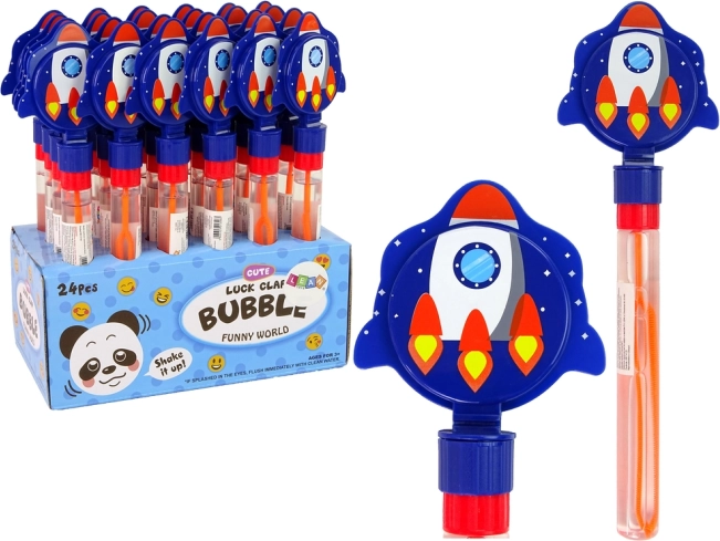 Bellenblaas raket 30 cm – blauw met geluidseffect