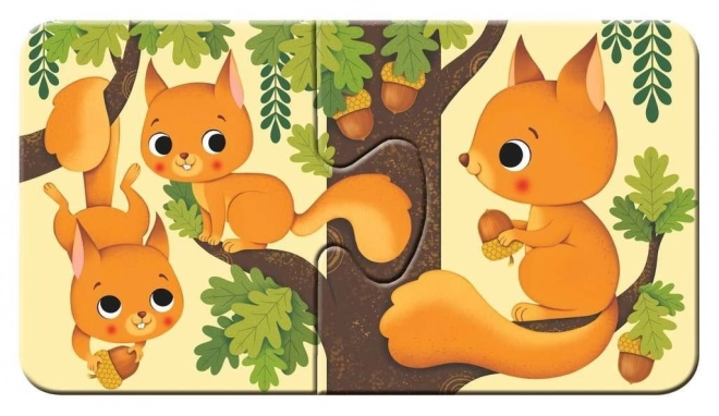 RAVENSBURGER Mijn eerste puzzel – dieren en hun jongen, 9×2 stukjes