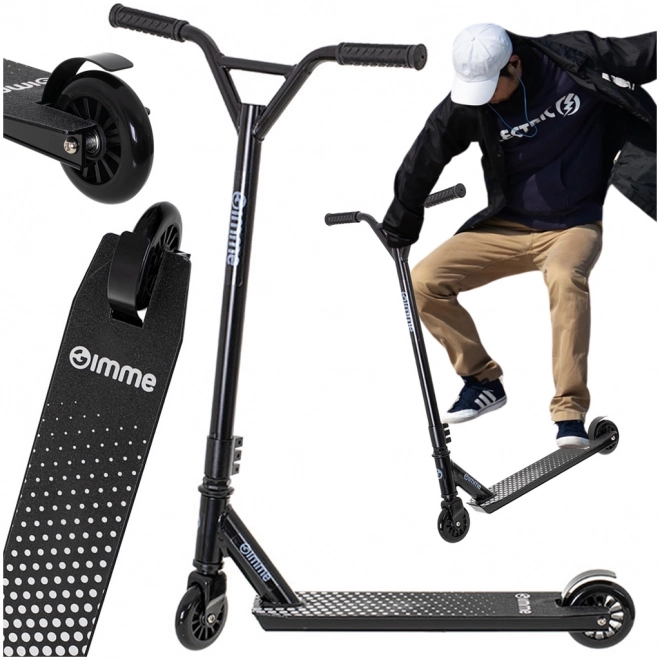 STIV stuntstep met versterkte constructie, wielen van 100mm, zwart GIMME