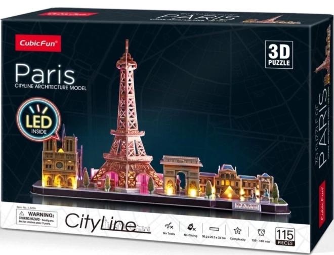 Lichtgevend 3D-puzzel CityLine Panorama Parijs