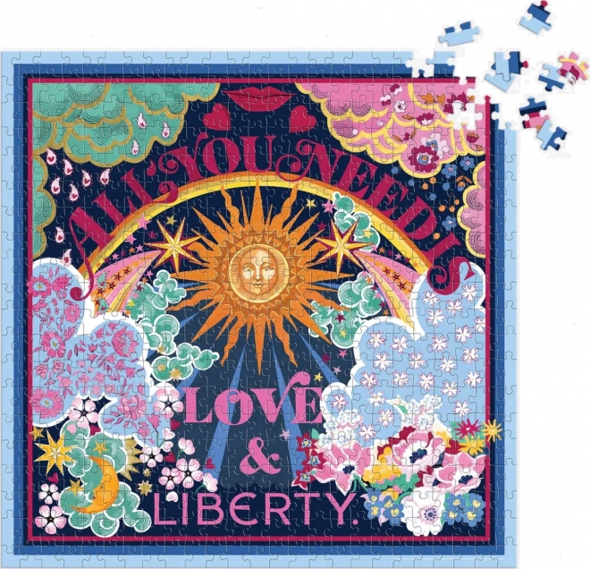 Vierkante puzzel GALISON Liberty: Alles wat je nodig hebt is liefde 500 stukjes