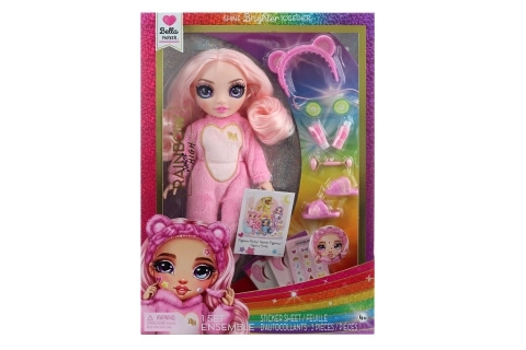 Pop Rainbow High Junior voor Pyjamafeest, Roze Bella