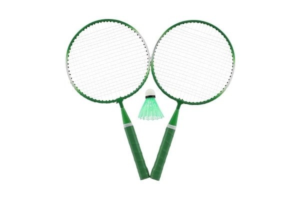 Kinder badmintonset metaal/plastic met twee rackets en shuttle