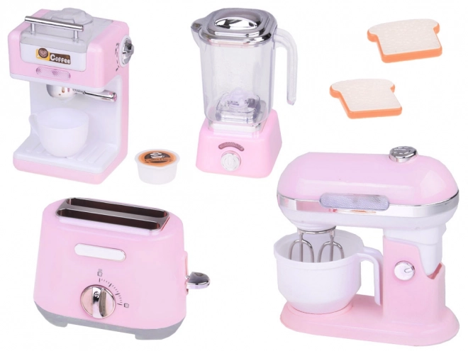 Set kleine huishoudelijke apparaten om mee te spelen mixer mixer broodrooster koffiezetapparaat ZA5204