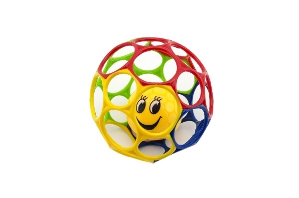 Zachte kattenbal met rammelaar - smiley