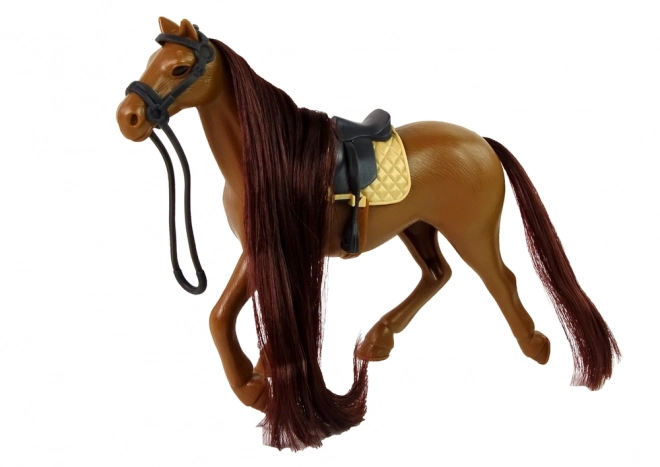 Paardenfiguur met kamhaar en accessoires