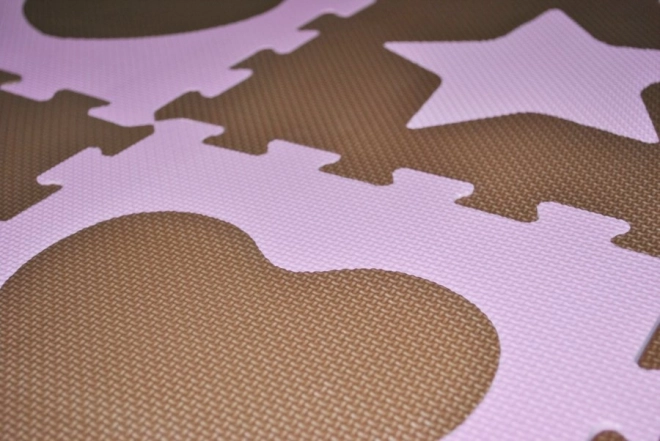 Foam puzzel sterren en harten roze