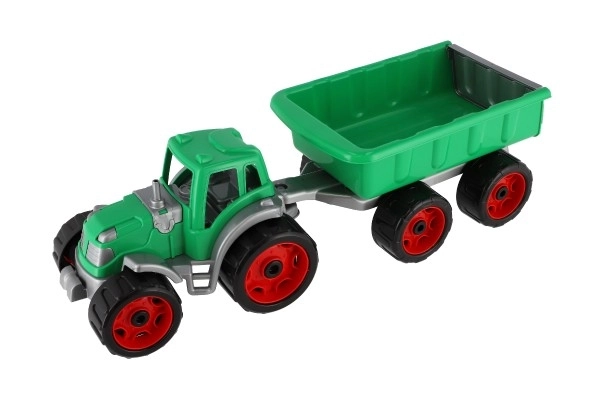 Tractor met aanhanger plastic 53cm vrijloop in net